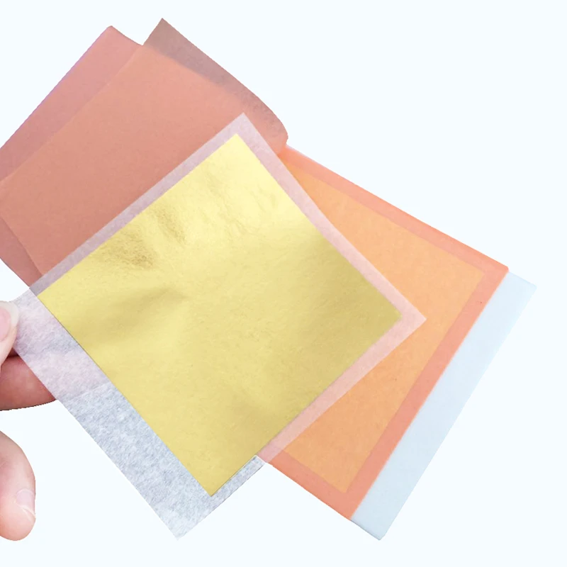 25 Sheets/ Transfer Pack 8 x 8 cm Genuine Pure Gold Leaf for Food Wine Decoration 24K Edible Gold Foil Paper