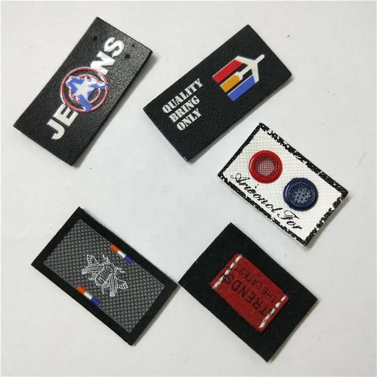 Triangle Square rectangle eyelet leather label cat animal pu trademark metal logo sign for jeans bags shoes