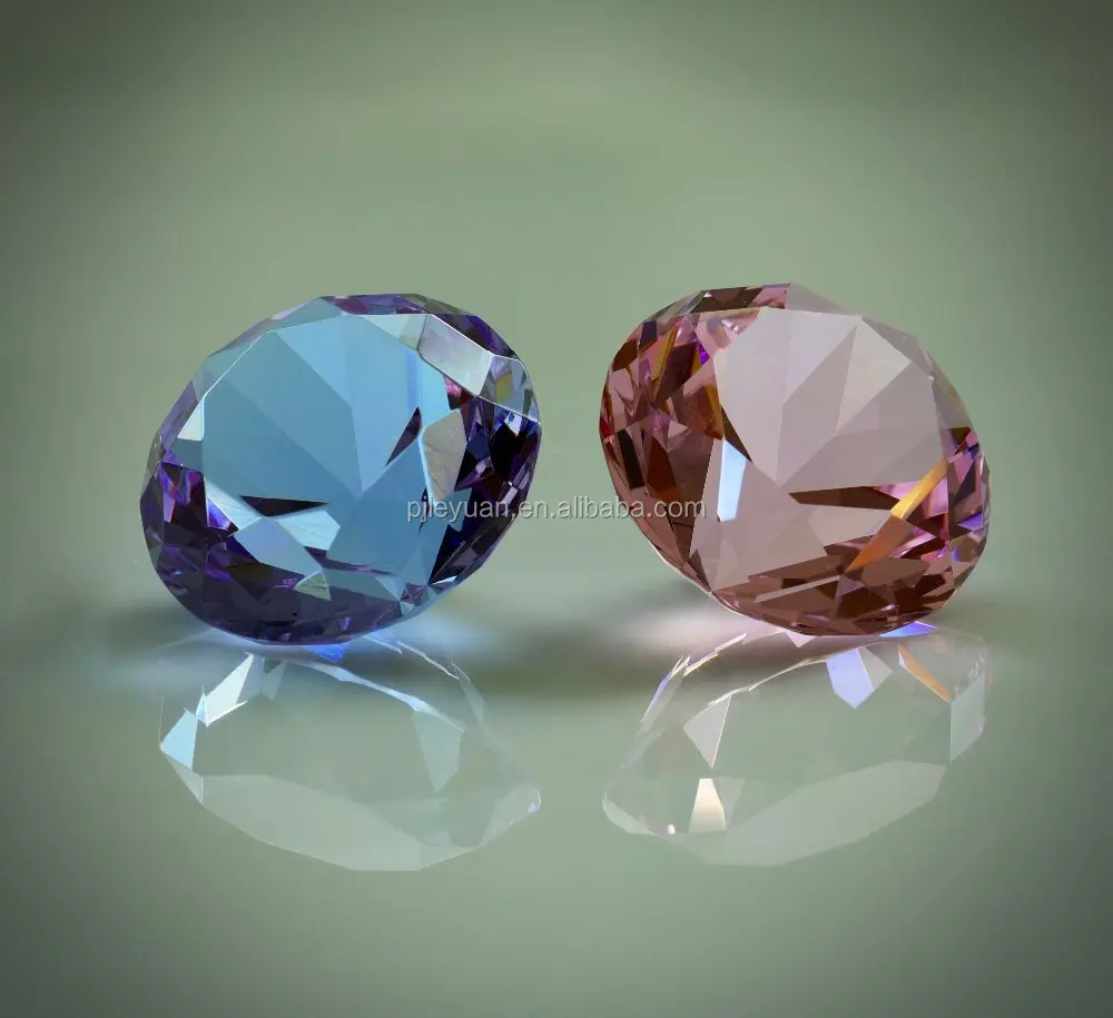 Wholesale colorful custom crystal glass diamond ornaments paperweight