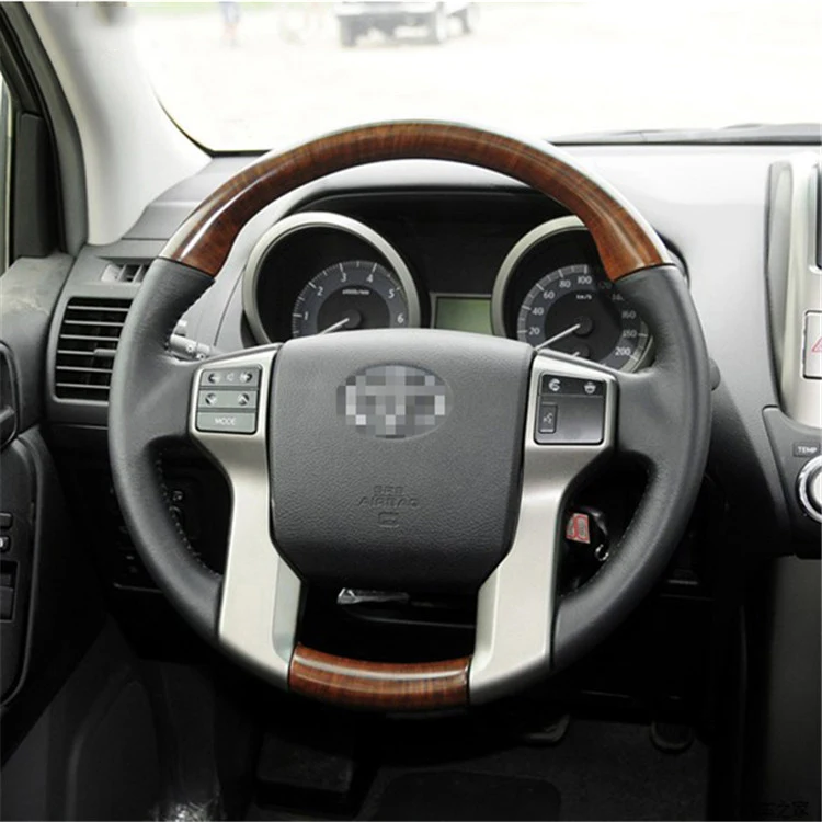Aluminum Alloy Steering Wheel With Wooden For Toyota Land Cruiser PradoLC150 Accessories 2010-2017