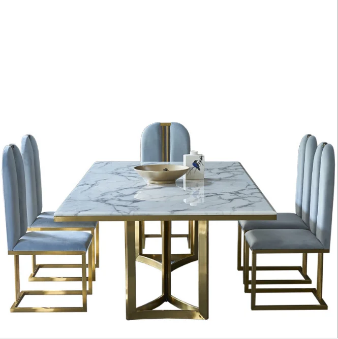 Hot Sales Luxury High Backrest Dining Chair Golden Stainless Steel Restaurant Chair For Home Hotel