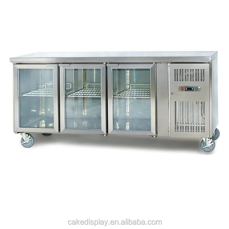 Snowland Commercial Glass Door Undercounter Refrigerator Fridge Chiller With Fan Forced Cooling System