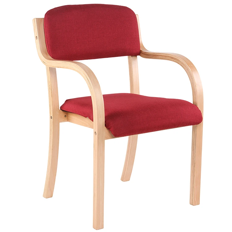 
Wooden Room Arm Armrest Modern Grey Fabric Bent Plywood Wood Stackable Bentwood Dining Chair 