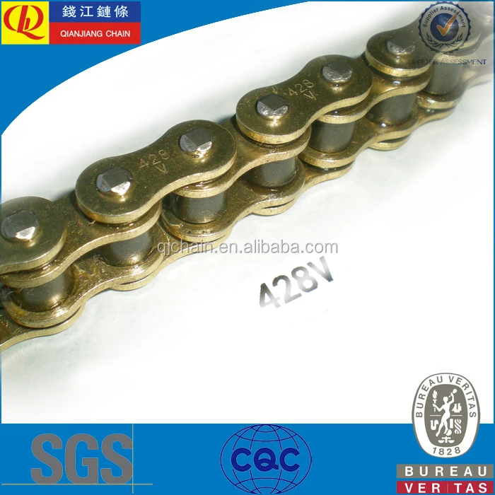 X-ring and o-ring 428v gold color Motorcycle Drive Chain For sale