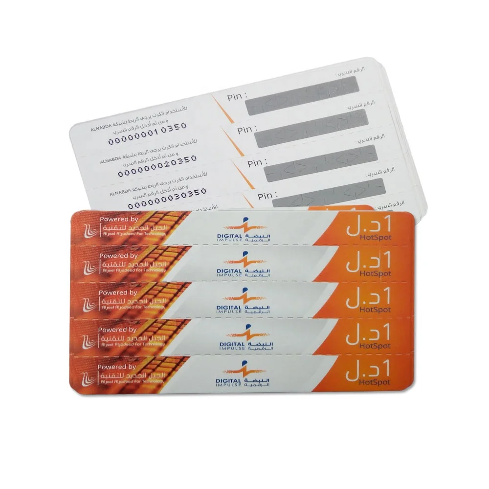 
Multi pin number paper printing scratch prepaid calling card for mobile phone recharge 