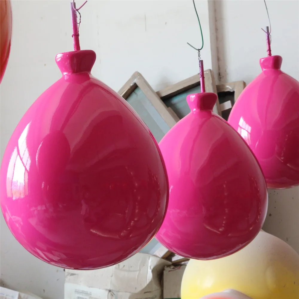 indoor colorful fiberglass stand hot air balloon for window display