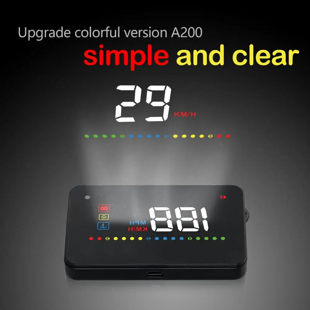 2021 Best Sell Car projector Speedometer OBD2/OBDII 3.5 Inch Car HUD A200 Car Head Up Display HUD