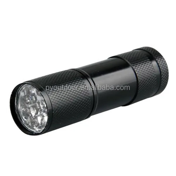 Factory wholesale 9 led uv flashlight purple light mini flash lamp