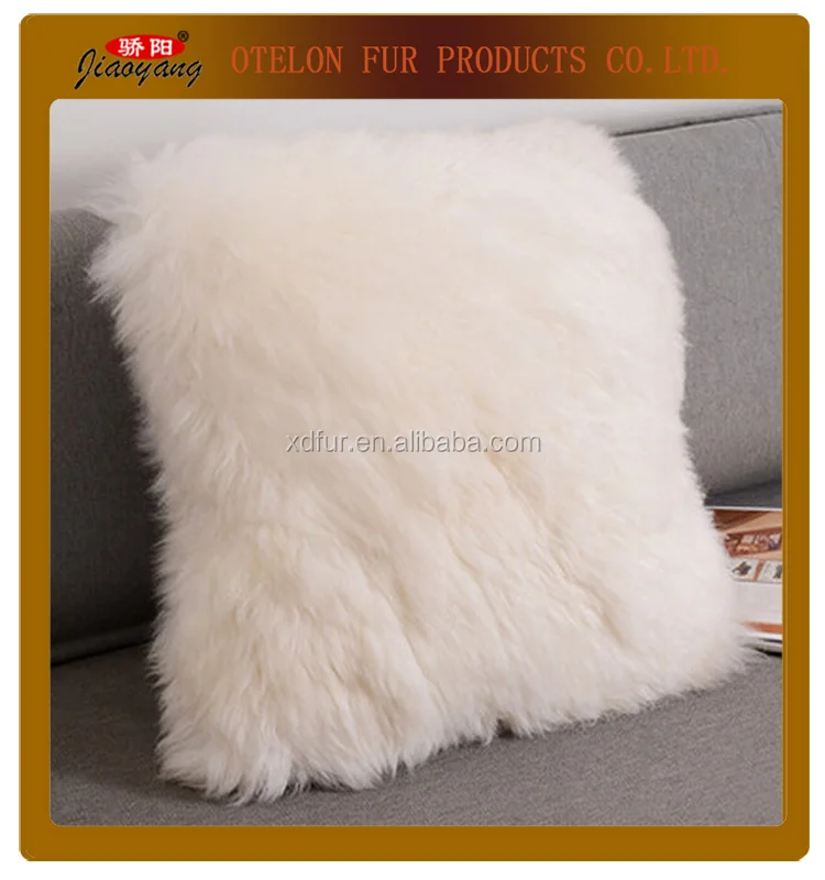 made in china Wholesale sheepskin throw pillows sheep wool fur pillow cushion