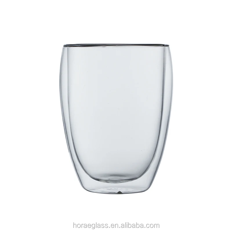 The glass coffee cup coffee cup with a transparent double wall glass heat-resistant