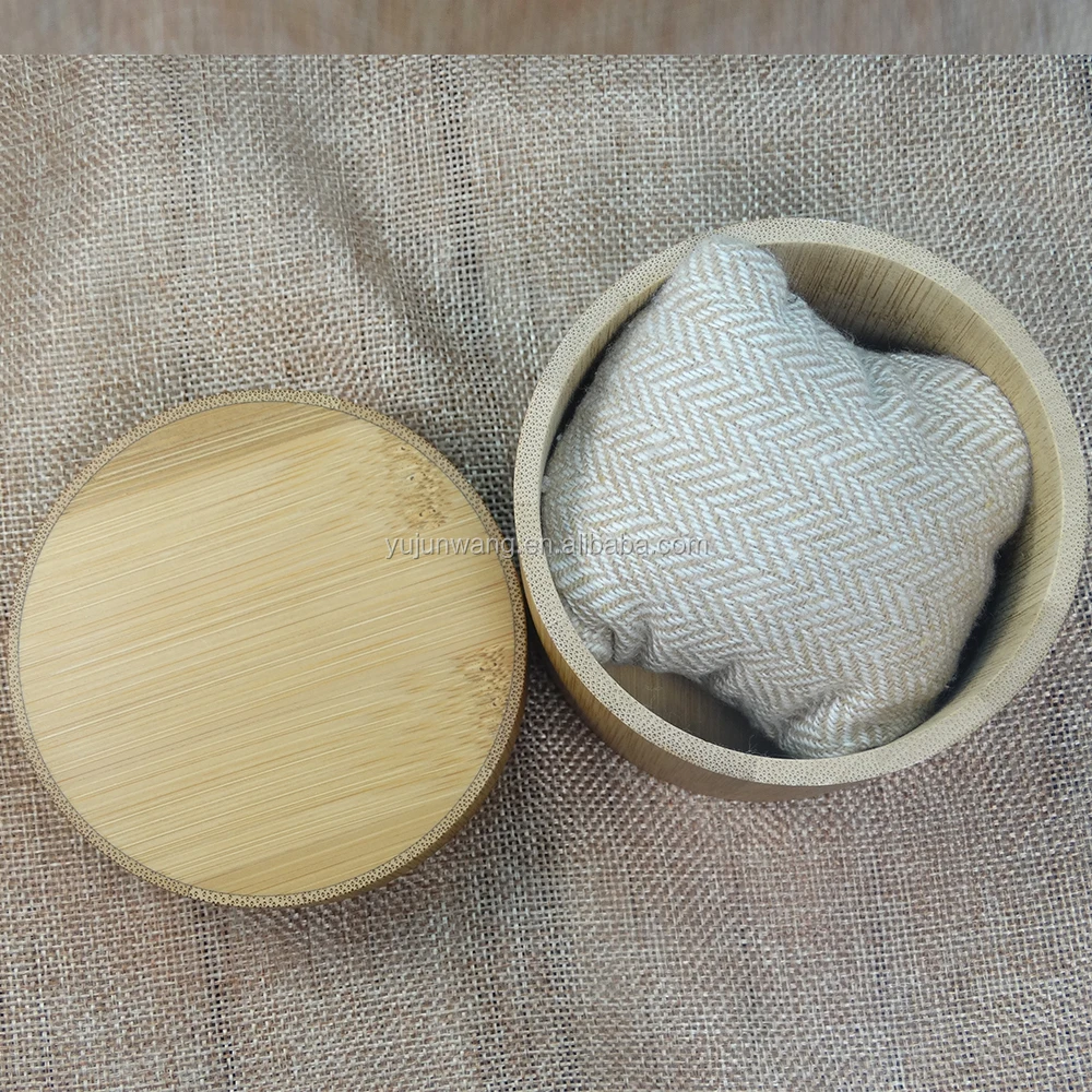 Round Bamboo Wood Gift Box Custom Engraved Laser Your Logo Natural Material Packing Boxes