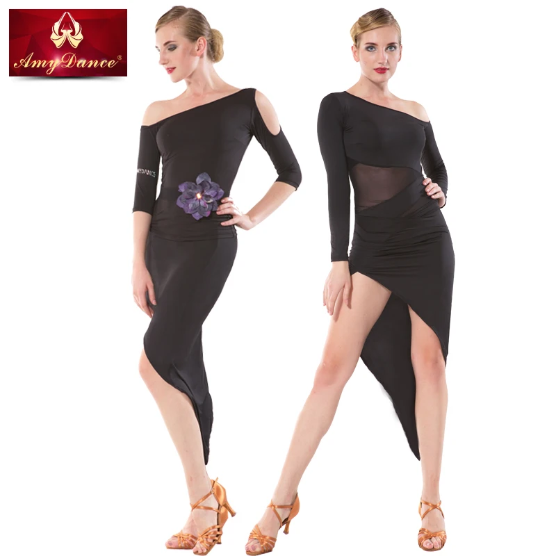 3 color side split fishtail modern square latin practice skirt for women latin dance costume