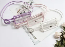 2021 hot selling trendy plastic 2 tones women belts fancy pack waist  bag for ladies belt bag
