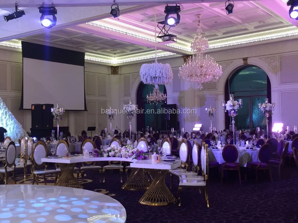 
Banquet furniture rose gold stainless steel wedding party chair for sale 