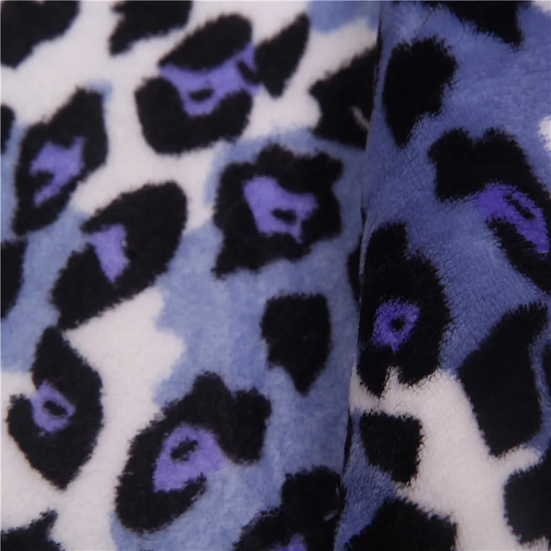 2021 Leopard pattern printing custom made cheap wholesale stretch flannel fabric
