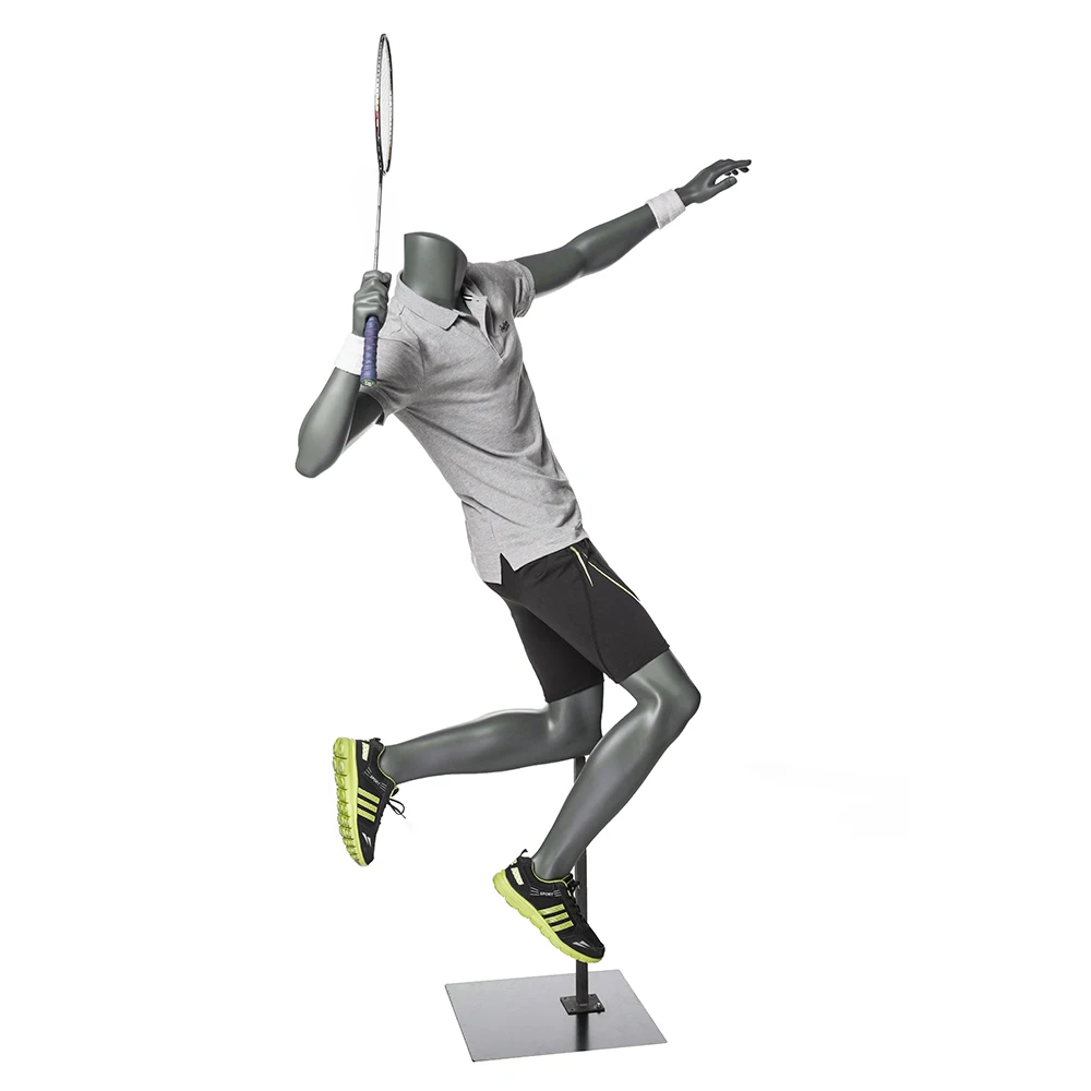 Fiberglass Male Sports Men Mannequin playing badminton movement dummy mannequin NI-21