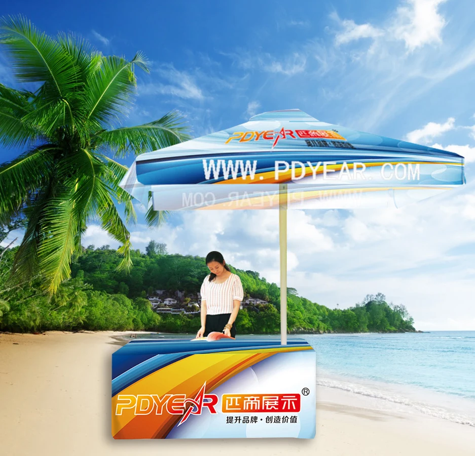PDyear advertising custom outdoor aluminium promotion printed sun shade golf square patio garden beach cafe market umbrella