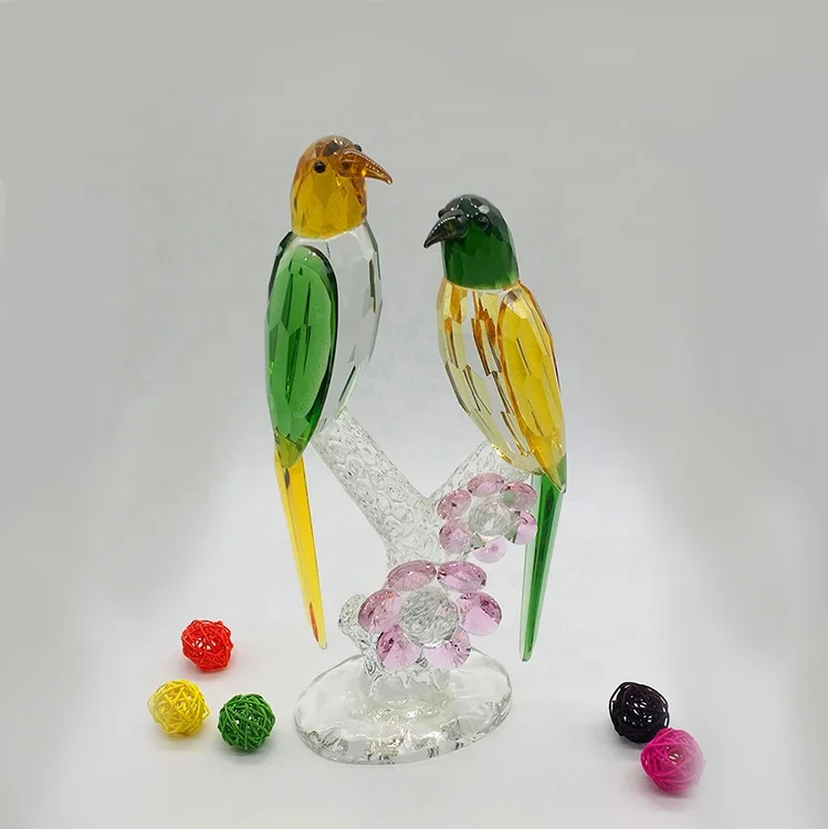 Wholesale Unique Handmade Crystal Glass Animal Model Magpie figurine for Wedding Christmas Gifts