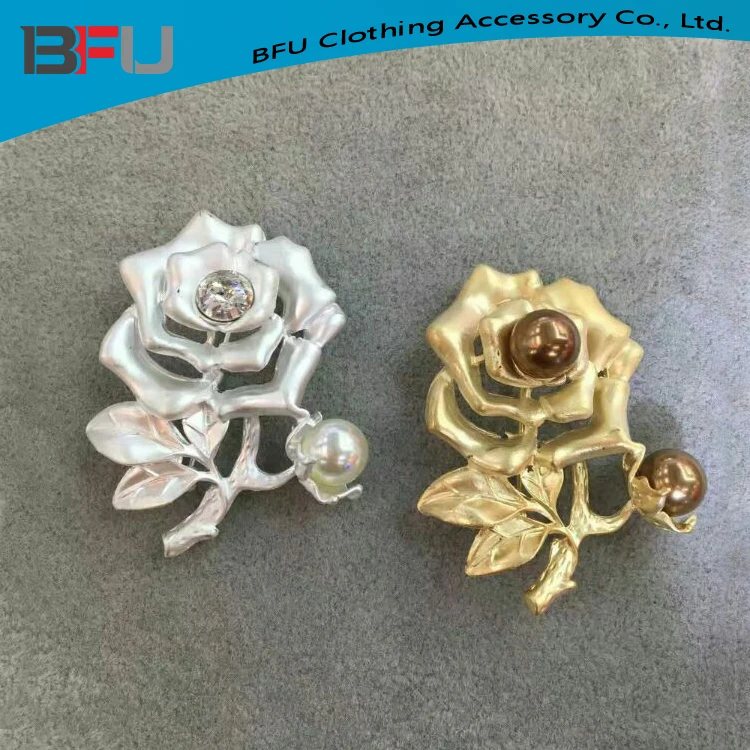 
high quality metal rose flower brooch rose brooch 