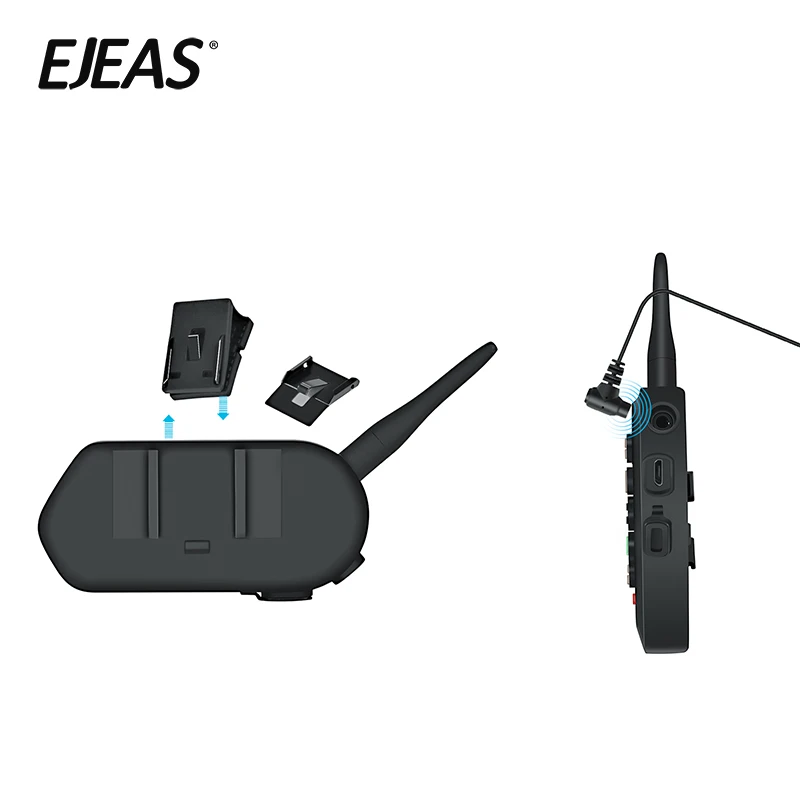 Ejeas full duplex universal bt interphone motorcycle bluetooth headset helmet intercom