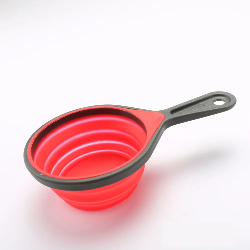 promotion Portable Collapsible Silicone Measuring Cup Spoons