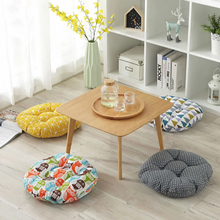 
Factory Discount custom thick canvas print meditation round indoor decorative office, car seat cushion 