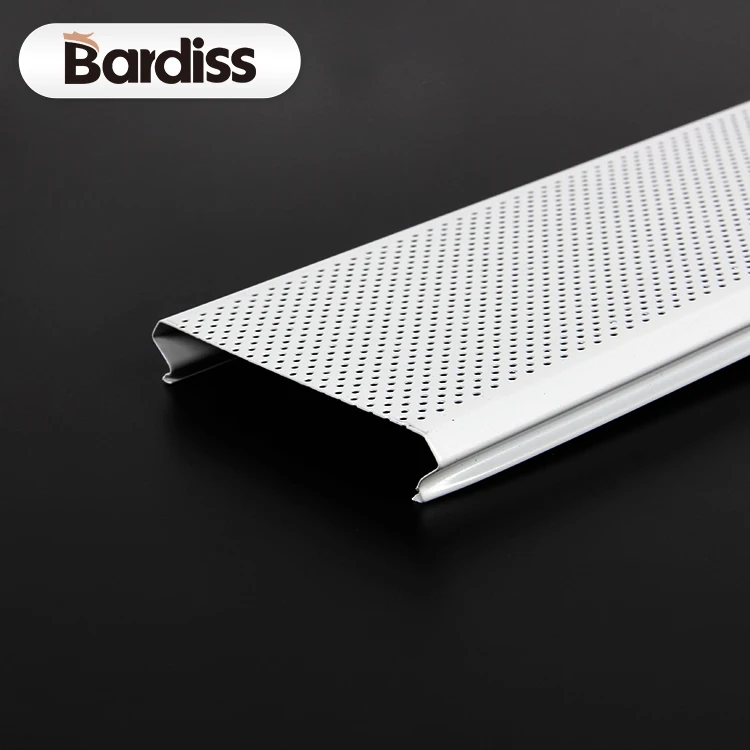 Interior metal aluminium strip panel ceilings 50mm 100mm company aluminum slat suspended ceiling