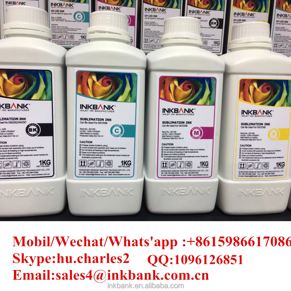 INKBANK fluorescent ink with Magenta and yellow colors , for sublimation printer DX5 DX7 DX6