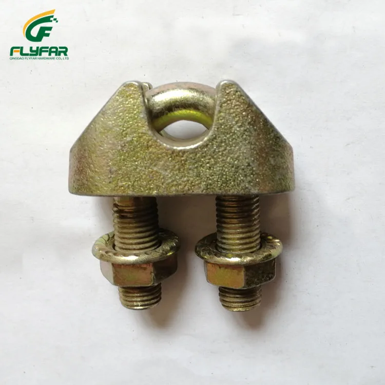 Yellow Zinc Plated Malleable Steel Wire Rope Clip DIN1142
