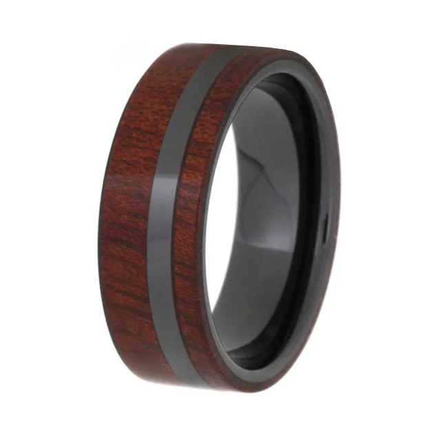 ring black Mens Wood Clever Design jewelry 8/10mm wholesale costume ring
