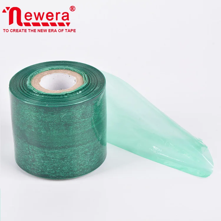 Transparent Green Color Stretch Plastic Roll Shrink Wrap with Handle