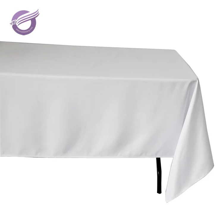 TP08173, 60x102 дюйма, 180 г/м2, прямоугольная скатерть из белого полиэстера с окантовкой для свадебного стола