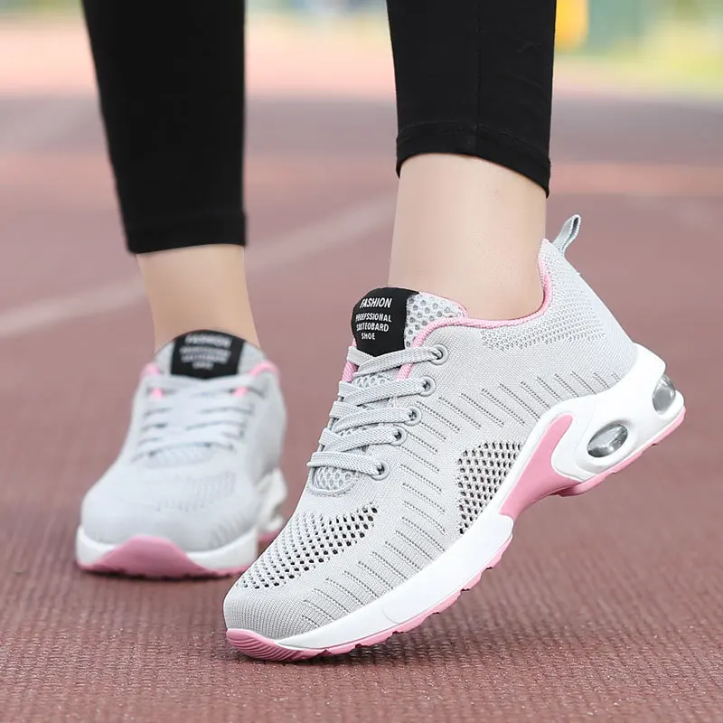 2023 China Wholesale Bayan Ayakkabi korean Fashion Design Women  Cushion Air Sneakers for Lady Casual Sport Shoes