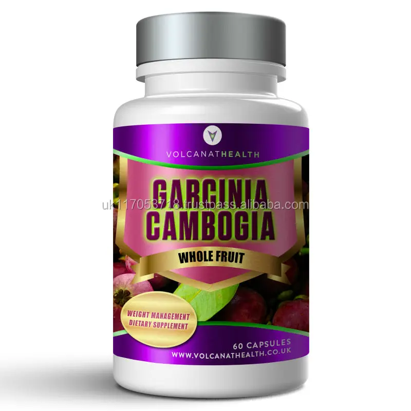 
Капсулы Garcinia Cambogia 500 мг, диетическое дополнение Volcanat, Премиум круглый флакон для здоровья 