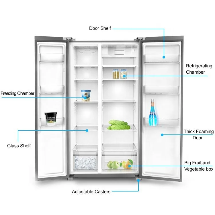 
520L 2018 Wholesale Electronic Frost Free Side by Side Refrigerator with LED Display 