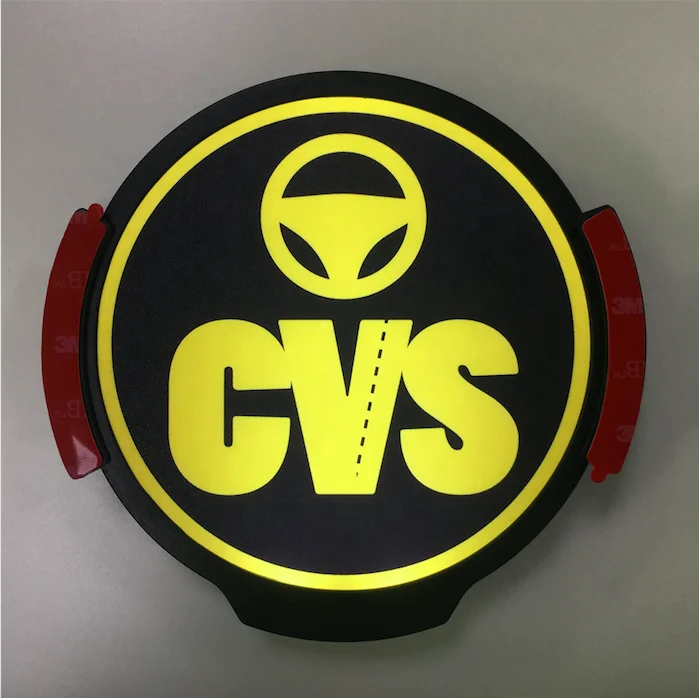 4 inches wireless LED car sticker with light sensor LED car badge powered by 3 AAA battery