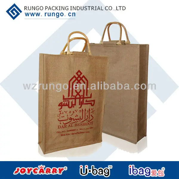 Wholesale Plain Hessian Shopper Bag Custom Printed Large Natural Eco Friendly Burlap Jute Shopping Tote Beach Bag With Logos