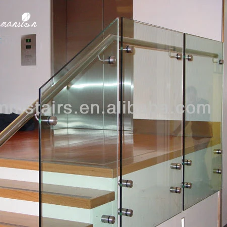 Interior Side Wall Mounted Glass Stair Handrail Design