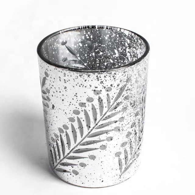 silver plating glass candle holder handmade table centerpiece bud flower vase centerpieces mercury candle jar
