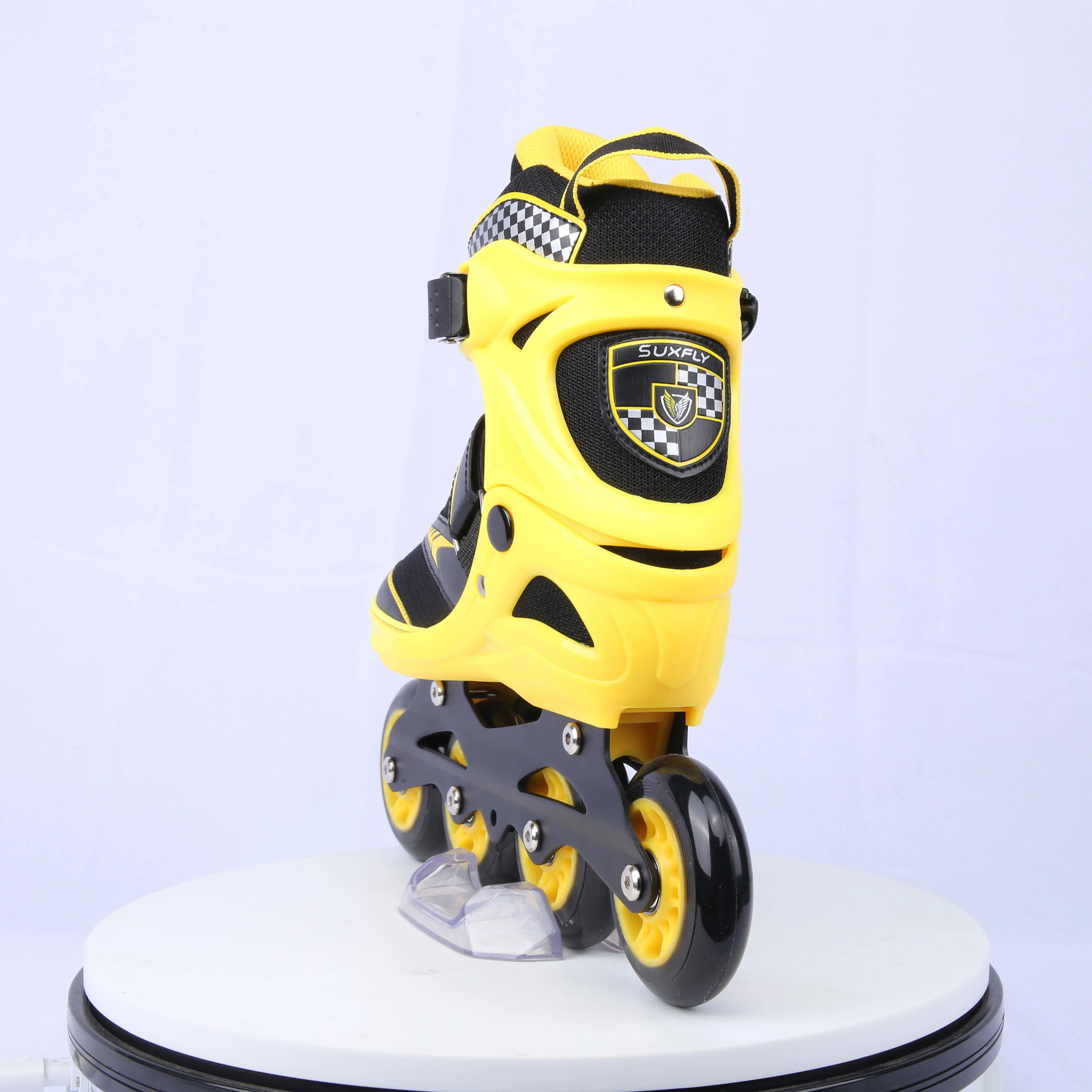 3 big wheels 4  rubber wheels flashing LED China hot selling  patine street running inline skates roller quad  skating shoes