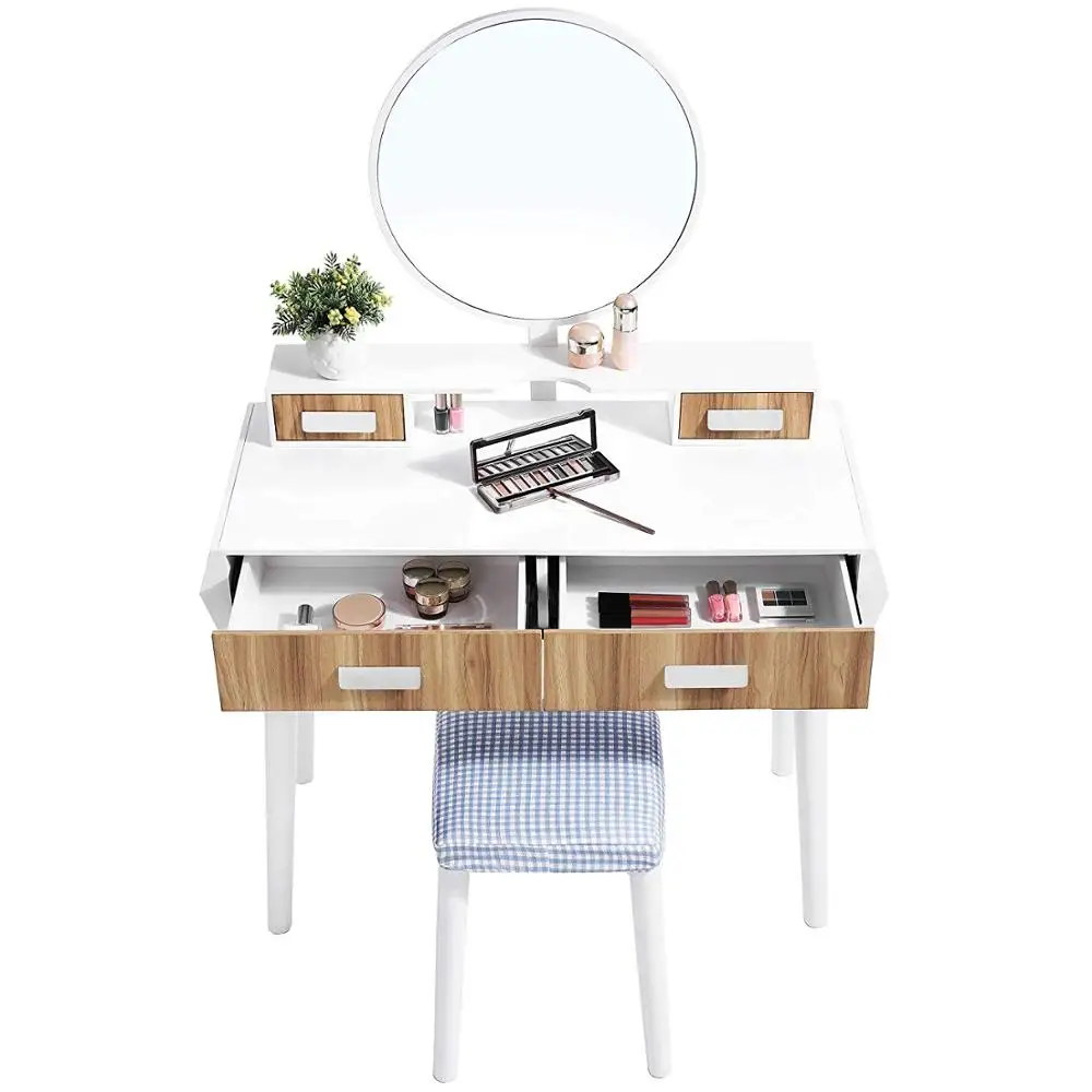 2019 новый дизайн девушки мебель спальни туалетный Макияж стол с табурет и зеркало