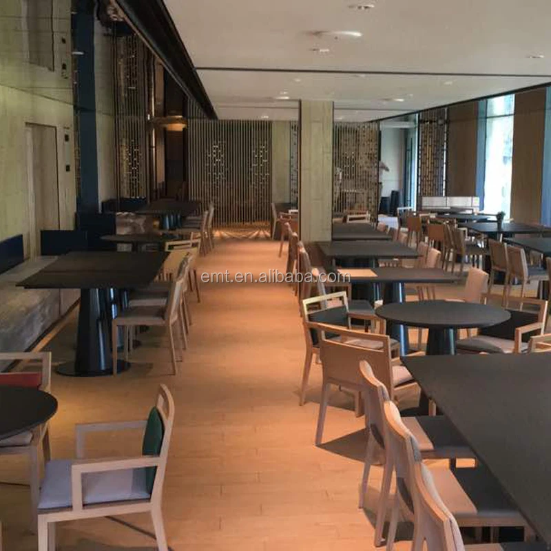 Modern Restaurant Set Hotel Restaurant Furniture Solid Round Wooden Sofa and Table Hotel Bar Restaurant furniture