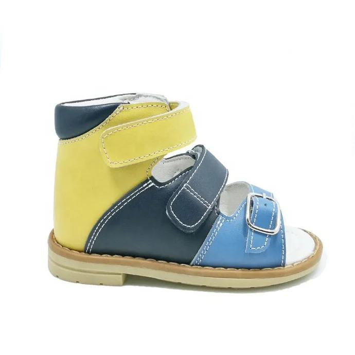 Европейский стиль, оптовая продажа, детская ортопедическая обувь с поддержкой свода стопы, детские кожаные сандалии