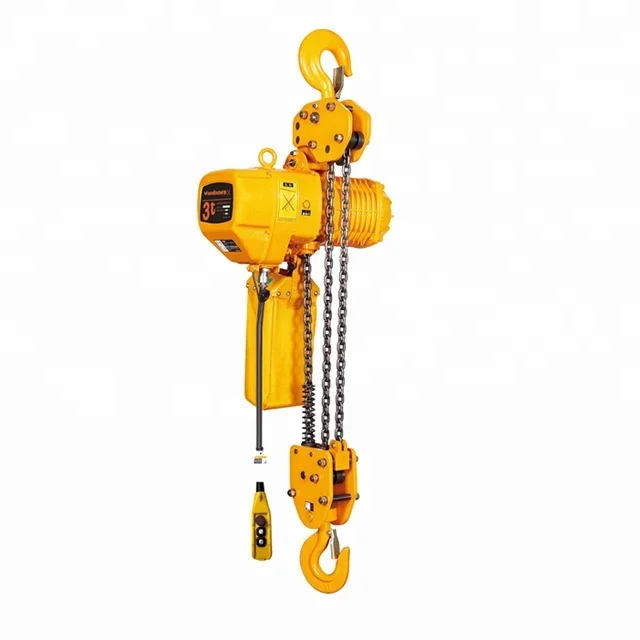 Vanbon 3 ton  hook fixed type three chain falls electric chain hoist manufacturer