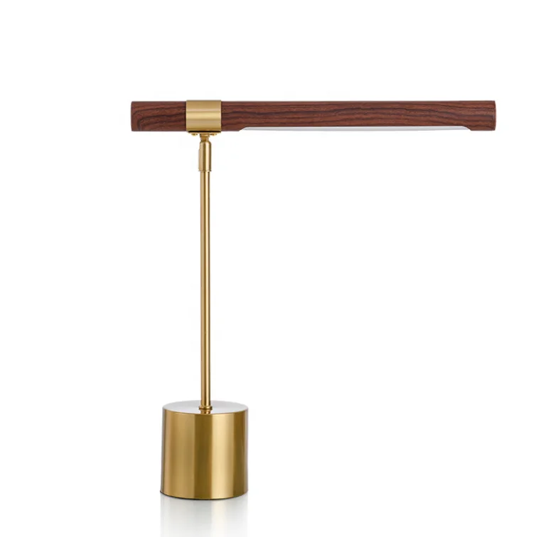 Nordic creative personal modern designer wood copper led reading bedside table lamp for hotel