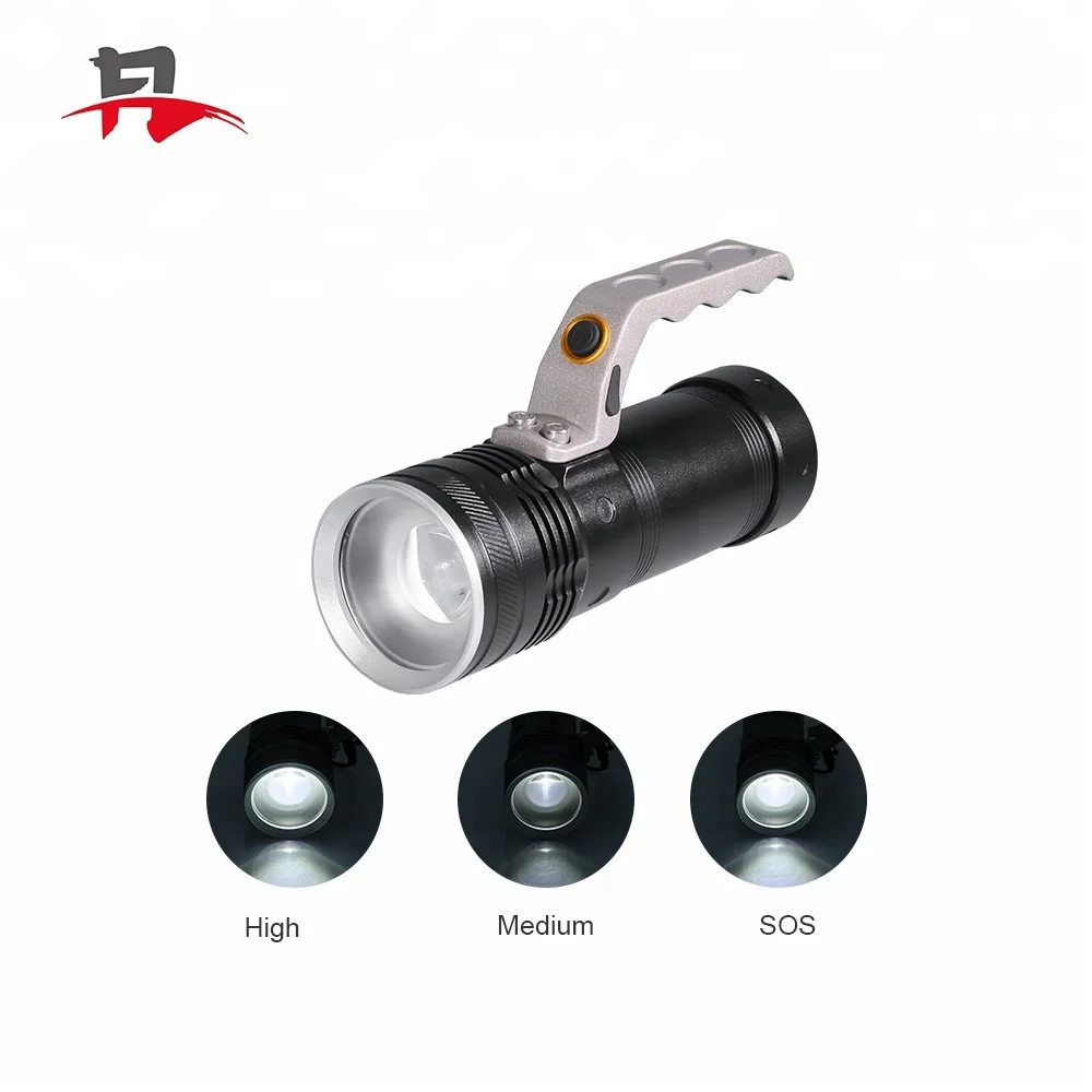 Outdoor Waterproof 1000LM Led Rechargeable Adjustable Zoomable Aluminum Spotlight Super Bright Handheld Searchlight