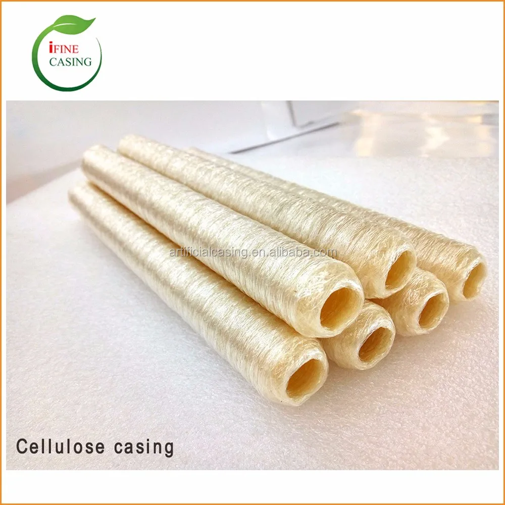15MM~34MM Durable Fibrous Cellulose Sausage Casing for Frankfurters