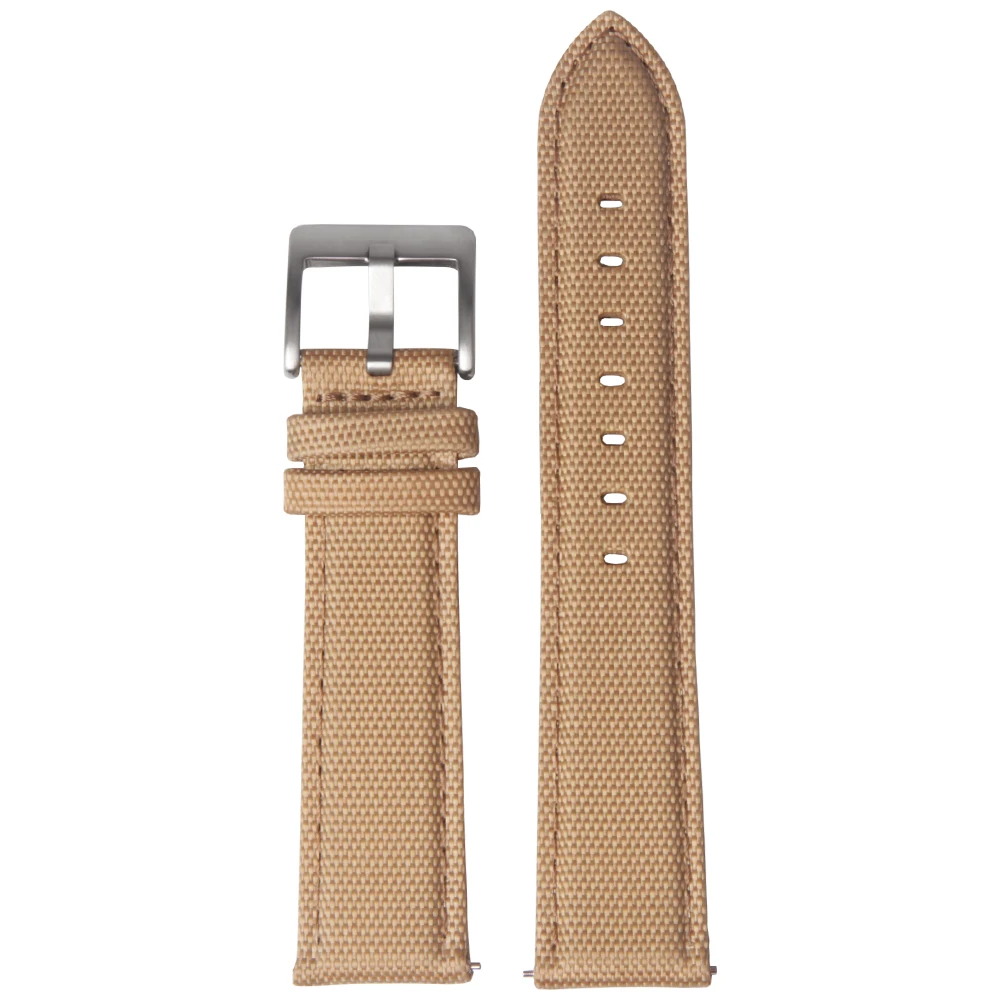 Hot Sell Sand Nylon+Leather Sailcloth Watch Straps Fabric Watch Bands in 18mm/20mm/ 22mm with Brushed Buckle From CONKLY