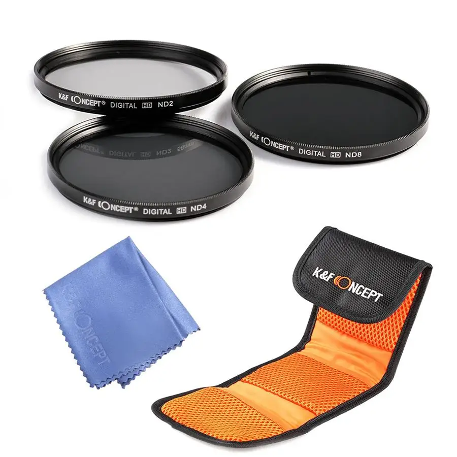 
52mm Filter, KF Concept 52mm Lens Filter Kit Neutral Density ND Filter Set ND2 ND4 ND8 for DSLR Cameras <span style=