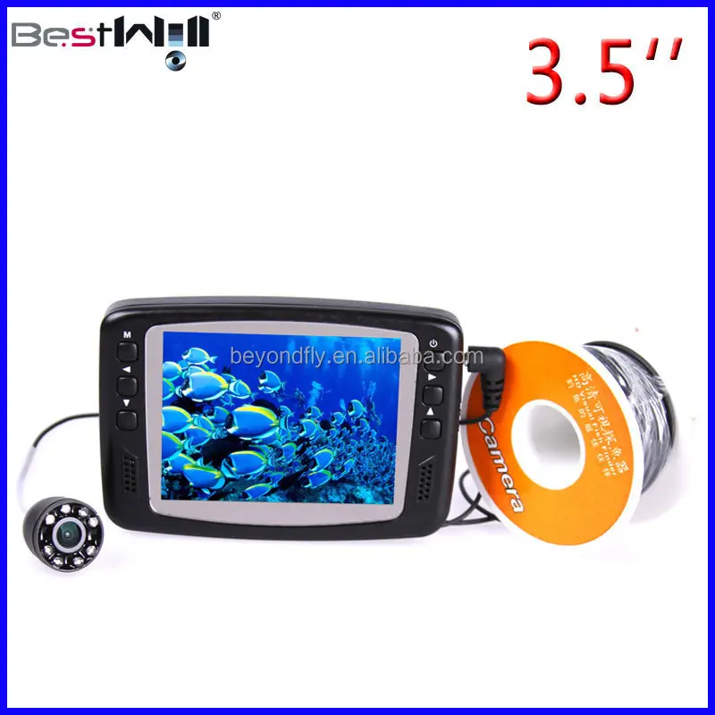 
 Видеоискатель рыбы лед рыболовная камера для подводной охоты камеры 1000TVL 8 шт. светодиодных индикаторов IR CR110-7H с 15 м кабель 3,5 'цифровой экран  